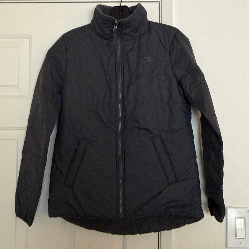 The North Face Women's Gray Merriewood Reversible Fleece Lined Jacket